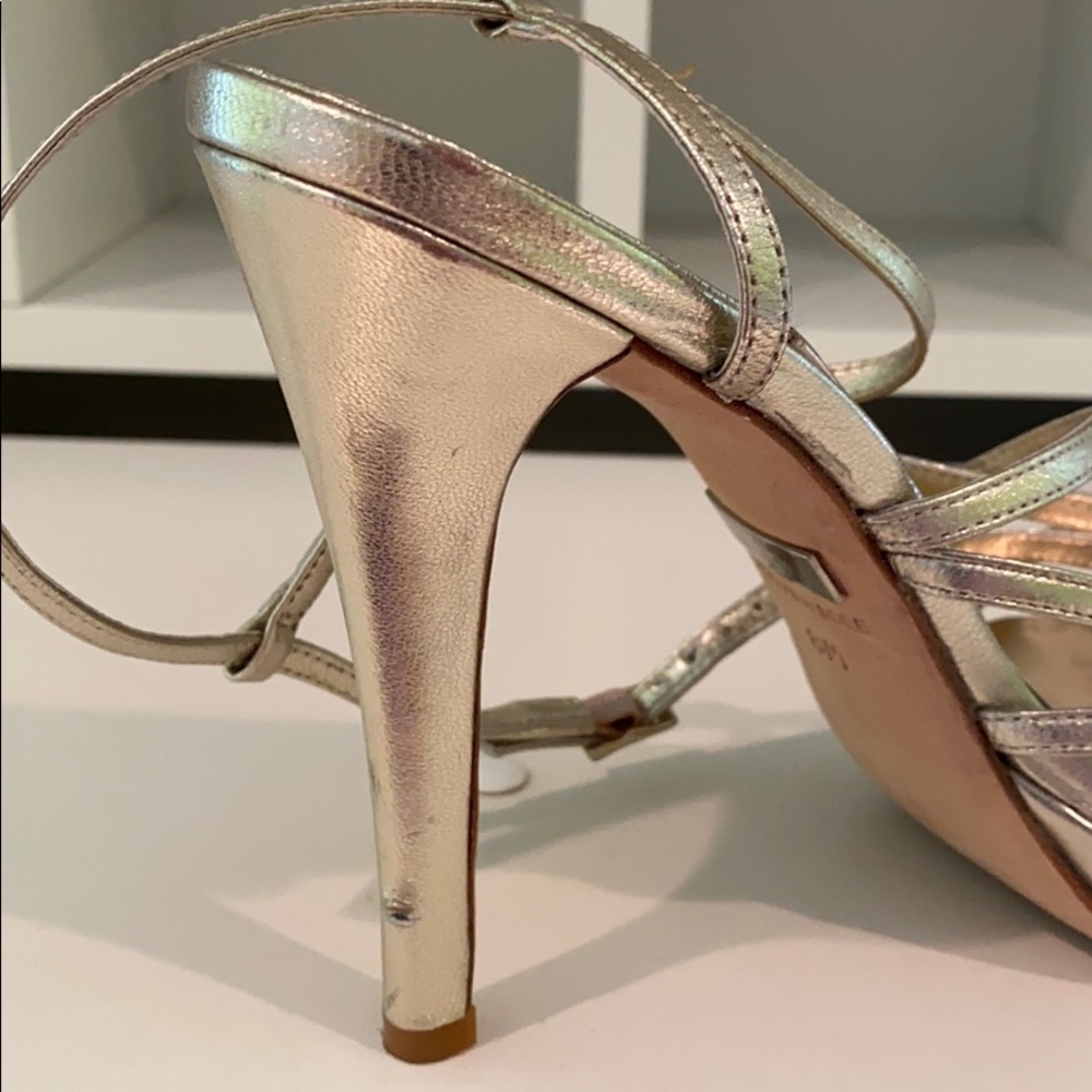 Badgley Mischka strappy gold sandals. - Picture 3 of 3